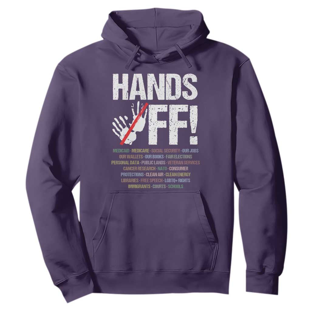 Hands Off Hoodie Social Security And Medicare Protest Vintage Hand Print TS11 Purple Print Your Wear