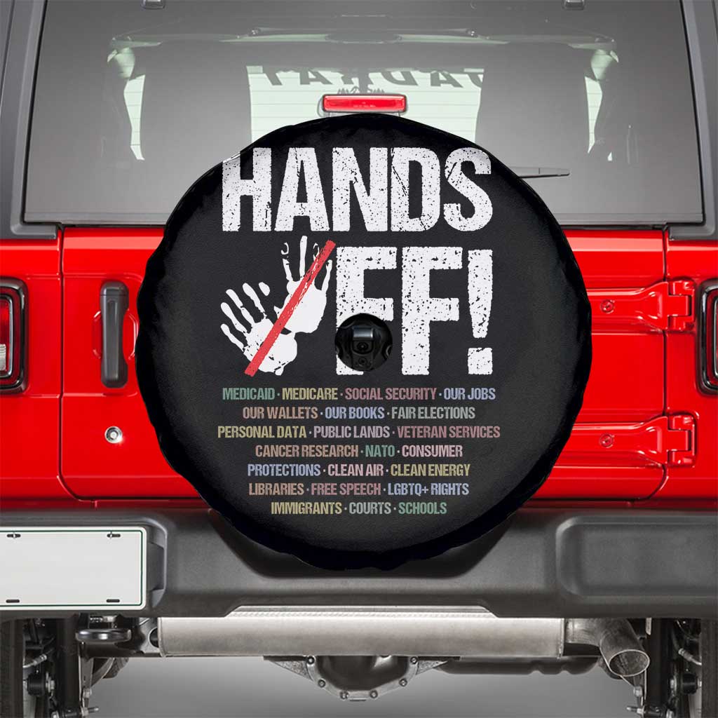 Hands Off Spare Tire Cover Social Security And Medicare Protest Vintage Hand Print TS11 Black Print Your Wear