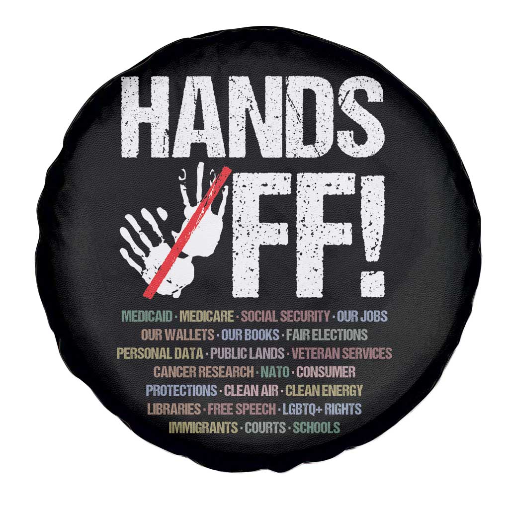 Hands Off Spare Tire Cover Social Security And Medicare Protest Vintage Hand Print TS11 Print Your Wear