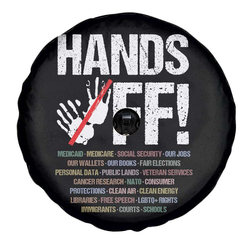 Hands Off Spare Tire Cover Social Security And Medicare Protest Vintage Hand Print TS11 Print Your Wear