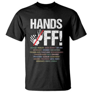 Hands Off T Shirt Social Security And Medicare Protest Vintage Hand Print TS11 Black Print Your Wear
