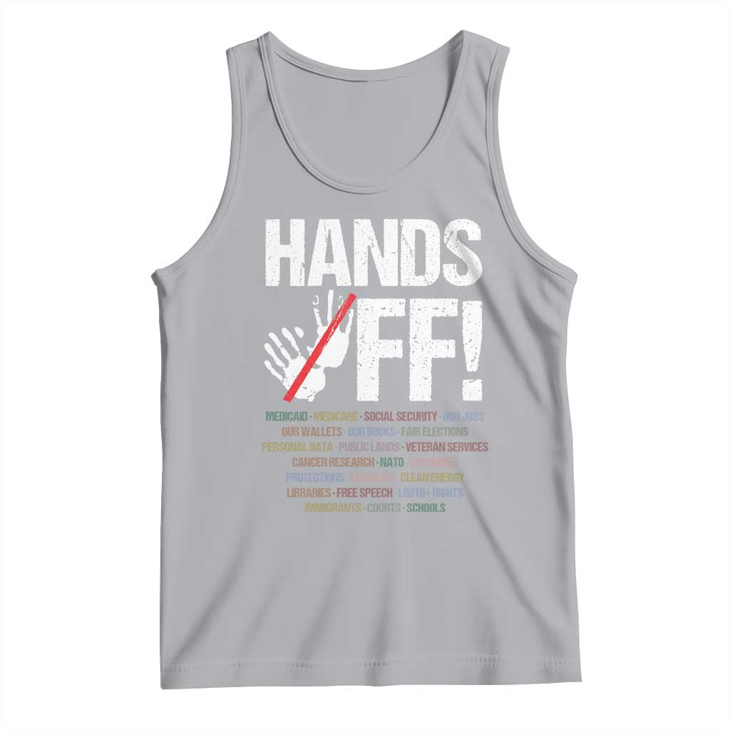 Hands Off Tank Top Social Security And Medicare Protest Vintage Hand Print TS11 Athletic Heather Print Your Wear
