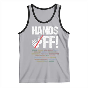 Hands Off Tank Top Social Security And Medicare Protest Vintage Hand Print TS11 Athletic Heather Black Print Your Wear