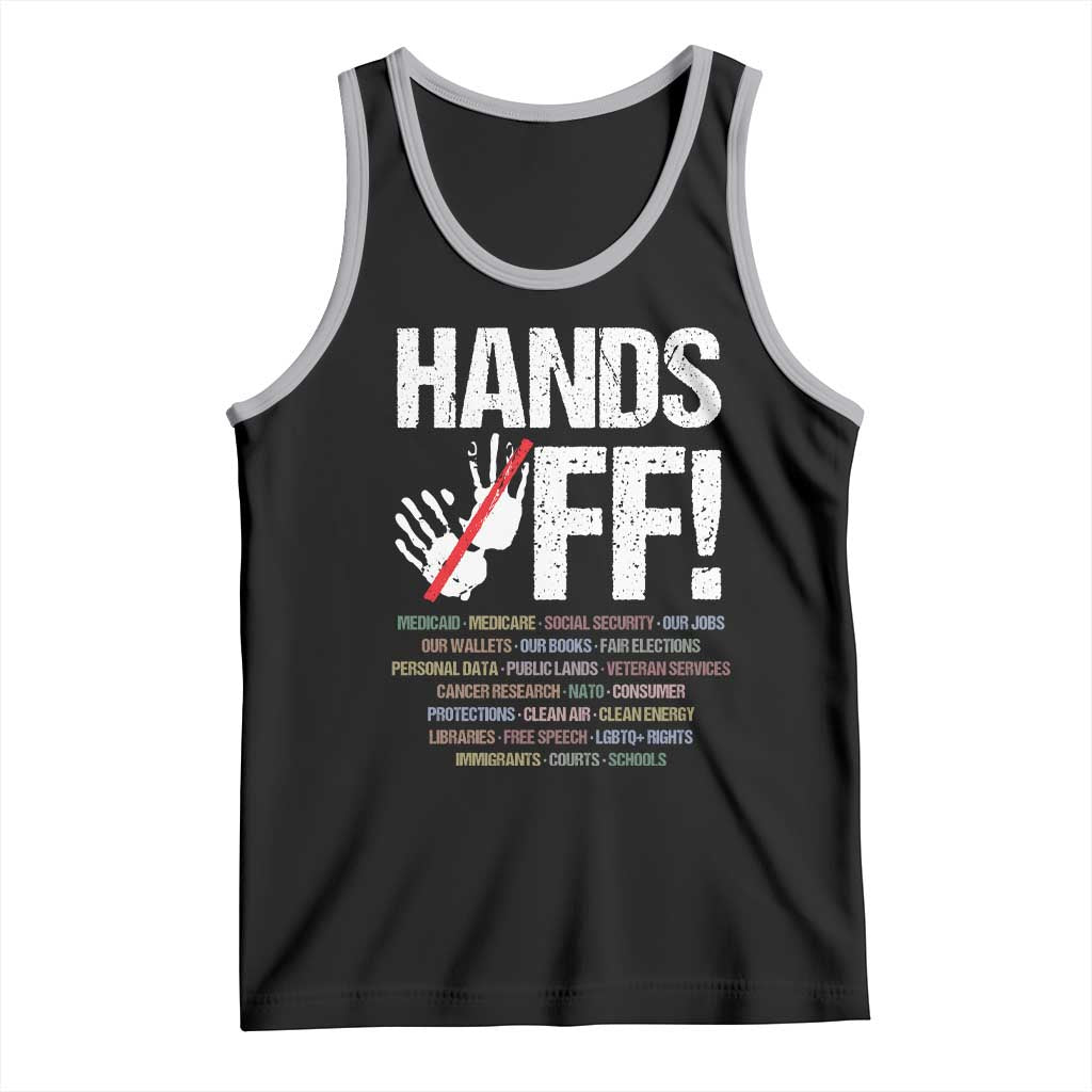 Hands Off Tank Top Social Security And Medicare Protest Vintage Hand Print TS11 Black Athletic Heather Print Your Wear