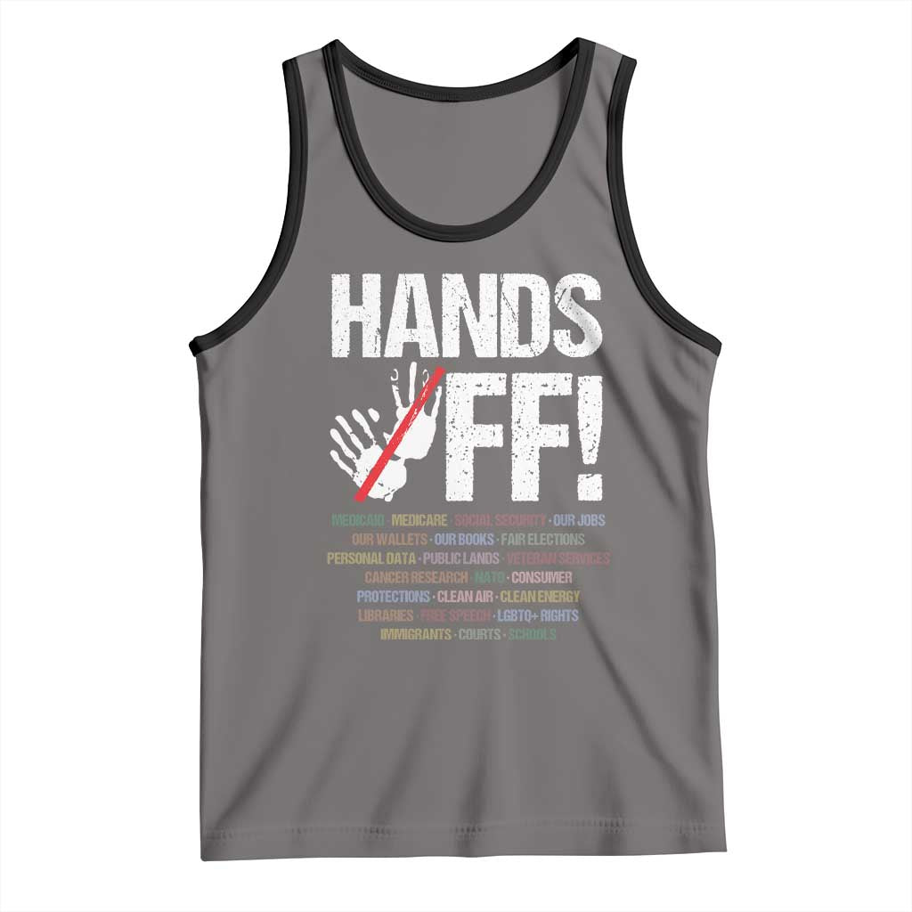 Hands Off Tank Top Social Security And Medicare Protest Vintage Hand Print TS11 Deep Heather Black Print Your Wear