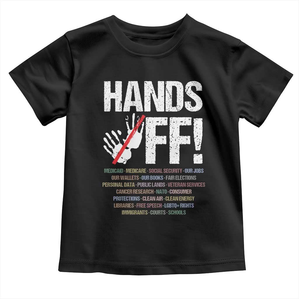 Hands Off Toddler T Shirt Social Security And Medicare Protest Vintage Hand Print TS11 Black Print Your Wear