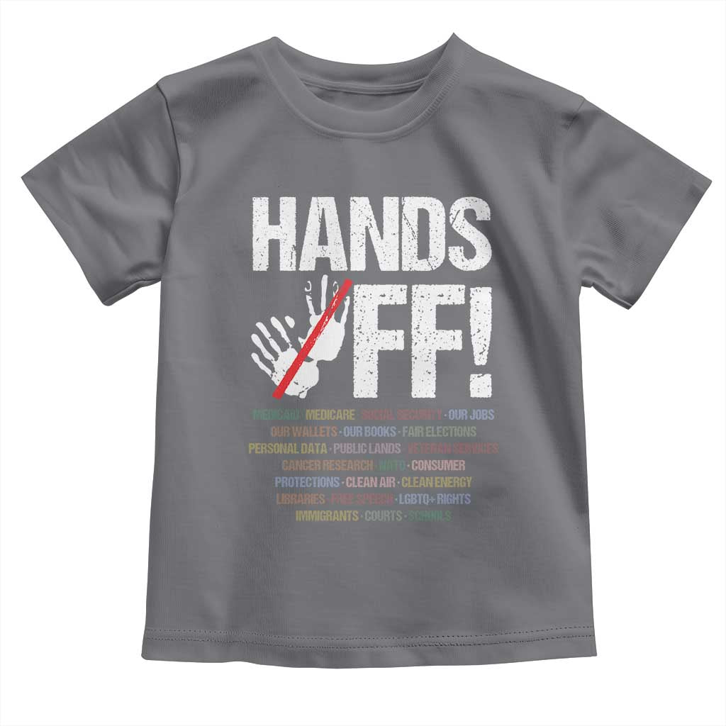 Hands Off Toddler T Shirt Social Security And Medicare Protest Vintage Hand Print TS11 Charcoal Print Your Wear