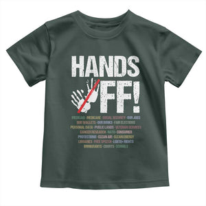 Hands Off Toddler T Shirt Social Security And Medicare Protest Vintage Hand Print TS11 Dark Forest Green Print Your Wear