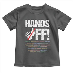 Hands Off Toddler T Shirt Social Security And Medicare Protest Vintage Hand Print TS11 Dark Heather Print Your Wear