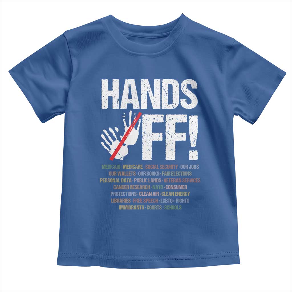 Hands Off Toddler T Shirt Social Security And Medicare Protest Vintage Hand Print TS11 Royal Blue Print Your Wear