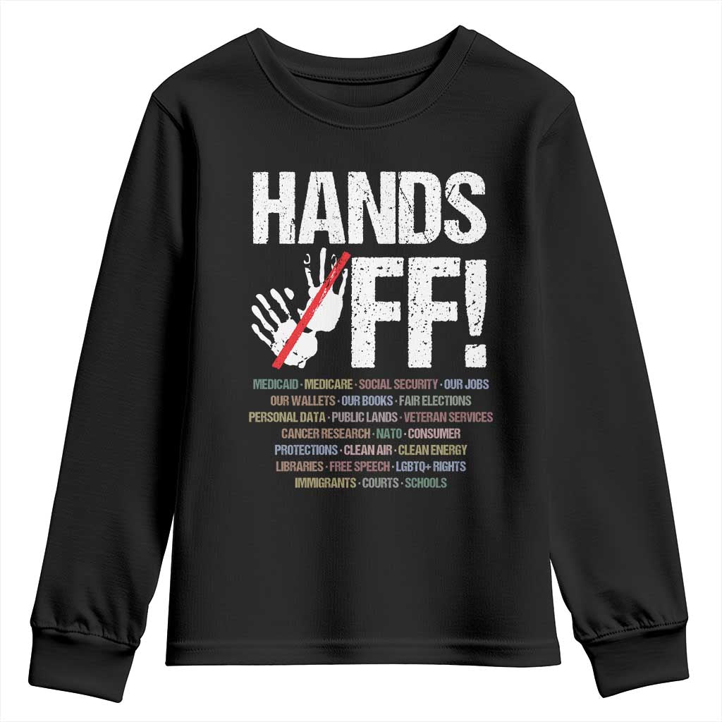 Hands Off Youth Sweatshirt Social Security And Medicare Protest Vintage Hand Print TS11 Black Print Your Wear