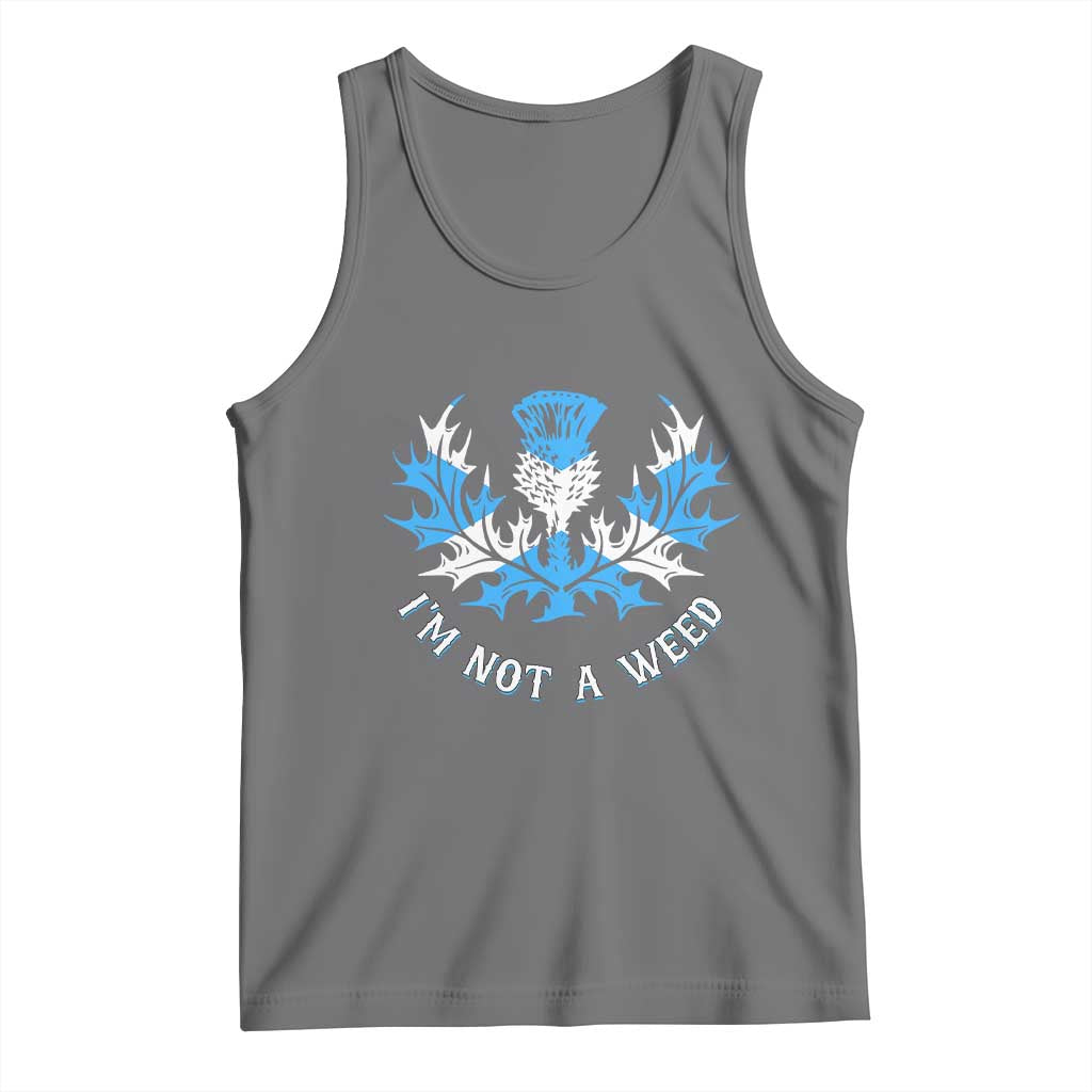 Funny Scottish Thistle I Am Not A Weed Tank Top Scotland Flag TS11 Black Heather Print Your Wear