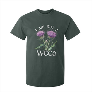 Funny Scottish Thistle I Am Not A Weed T Shirt For Kid TS11 Dark Forest Green Print Your Wear