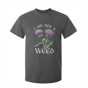 Funny Scottish Thistle I Am Not A Weed T Shirt For Kid TS11 Dark Heather Print Your Wear