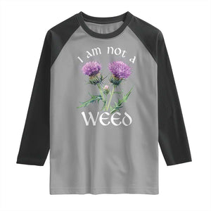Funny Scottish Thistle I Am Not A Weed Raglan Shirt TS11 Sport Gray Black Print Your Wear