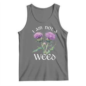 Funny Scottish Thistle I Am Not A Weed Tank Top TS11 Black Heather Print Your Wear