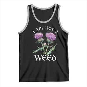 Funny Scottish Thistle I Am Not A Weed Tank Top TS11 Black Athletic Heather Print Your Wear