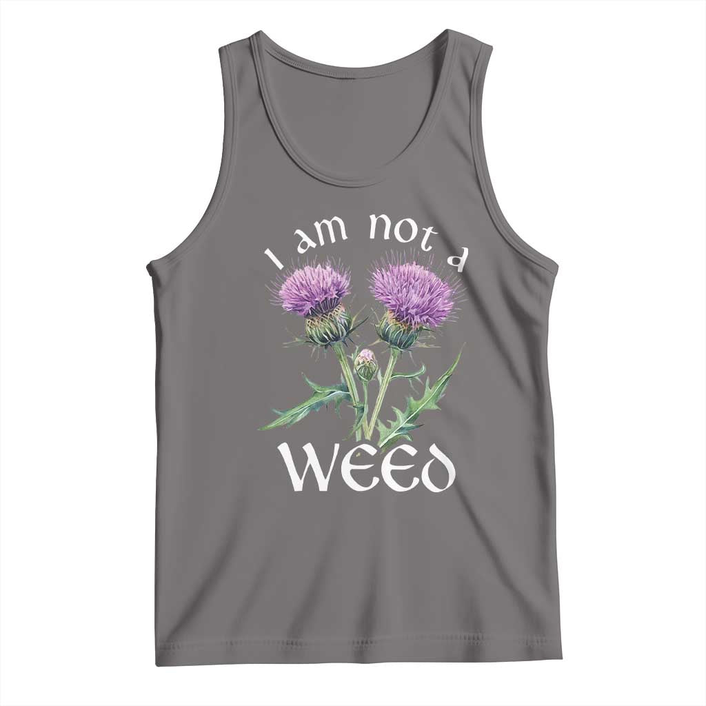 Funny Scottish Thistle I Am Not A Weed Tank Top TS11 Deep Heather Print Your Wear