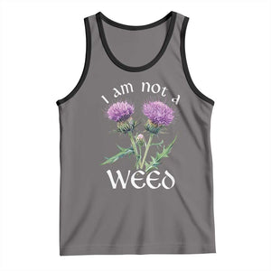 Funny Scottish Thistle I Am Not A Weed Tank Top TS11 Deep Heather Black Print Your Wear