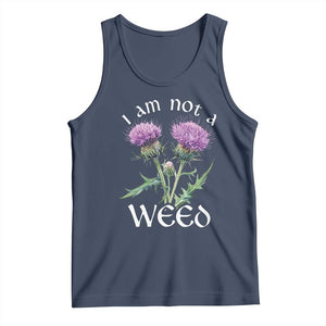 Funny Scottish Thistle I Am Not A Weed Tank Top TS11 Navy Print Your Wear