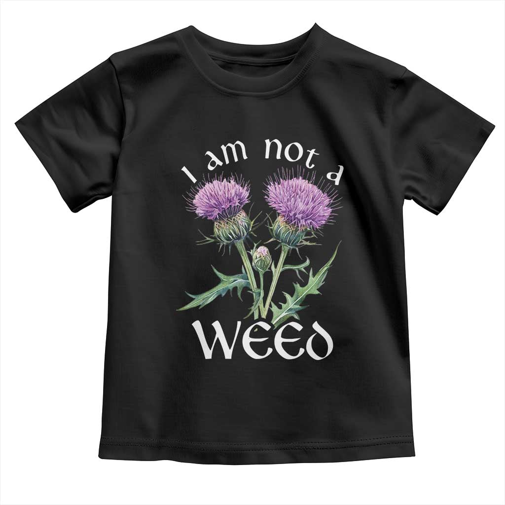 Funny Scottish Thistle I Am Not A Weed Toddler T Shirt TS11 Black Print Your Wear