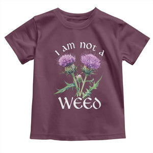 Funny Scottish Thistle I Am Not A Weed Toddler T Shirt TS11 Maroon Print Your Wear
