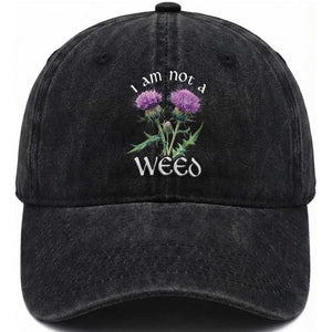 Funny Scottish Thistle I Am Not A Weed Washed Cotton Baseball Cap TS11 Print Your Wear