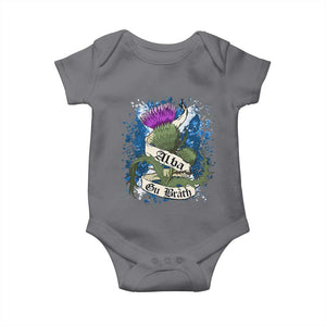 Alba Gu Brath Baby Onesie Vintage Thistle Flower Scottish Scotland Flag Saltire TS11 Charcoal Print Your Wear