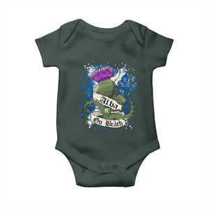 Alba Gu Brath Baby Onesie Vintage Thistle Flower Scottish Scotland Flag Saltire TS11 Print Your Wear