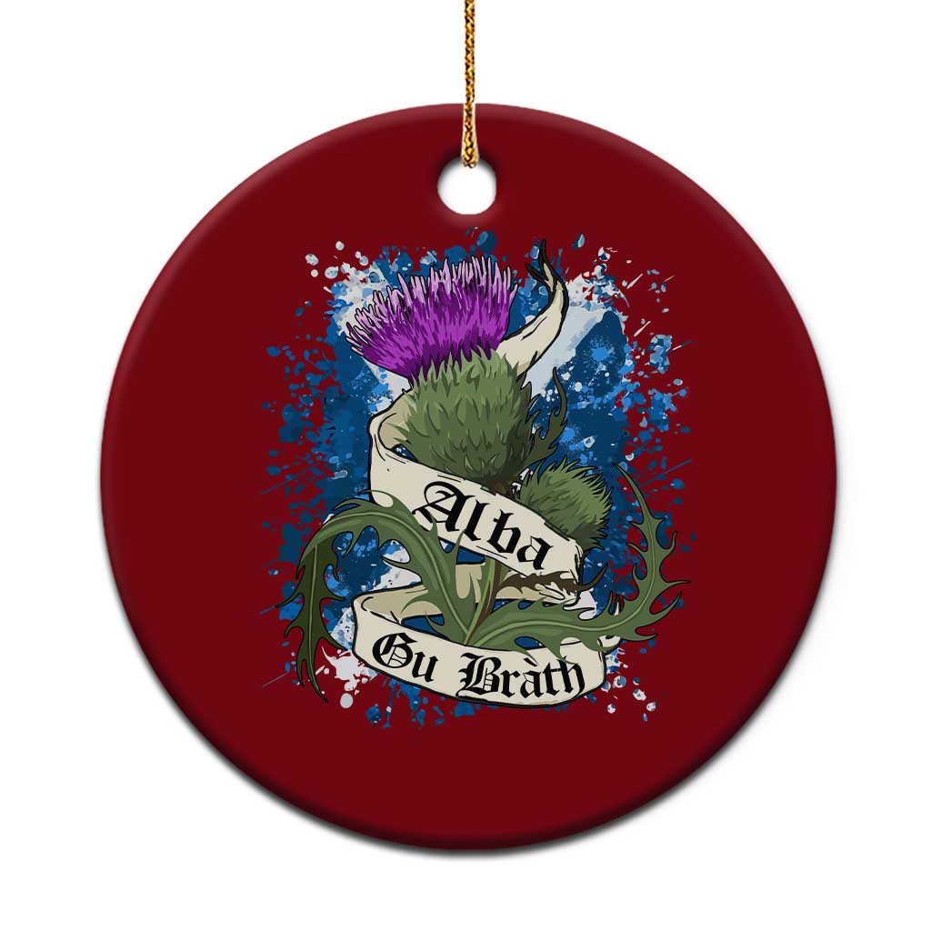 Alba Gu Brath Ceramic Ornament Vintage Thistle Flower Scottish Scotland Flag Saltire TS11 1pc Red Print Your Wear
