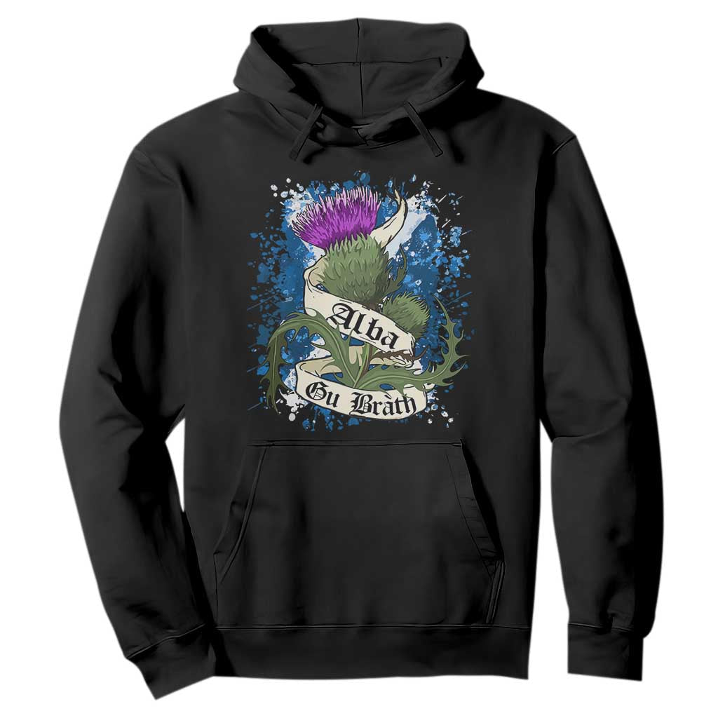 Alba Gu Brath Hoodie Vintage Thistle Flower Scottish Scotland Flag Saltire TS11 Black Print Your Wear