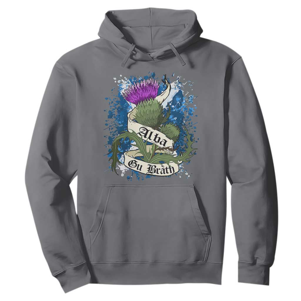 Alba Gu Brath Hoodie Vintage Thistle Flower Scottish Scotland Flag Saltire TS11 Charcoal Print Your Wear