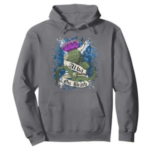 Alba Gu Brath Hoodie Vintage Thistle Flower Scottish Scotland Flag Saltire TS11 Charcoal Print Your Wear