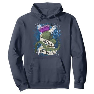 Alba Gu Brath Hoodie Vintage Thistle Flower Scottish Scotland Flag Saltire TS11 Navy Print Your Wear