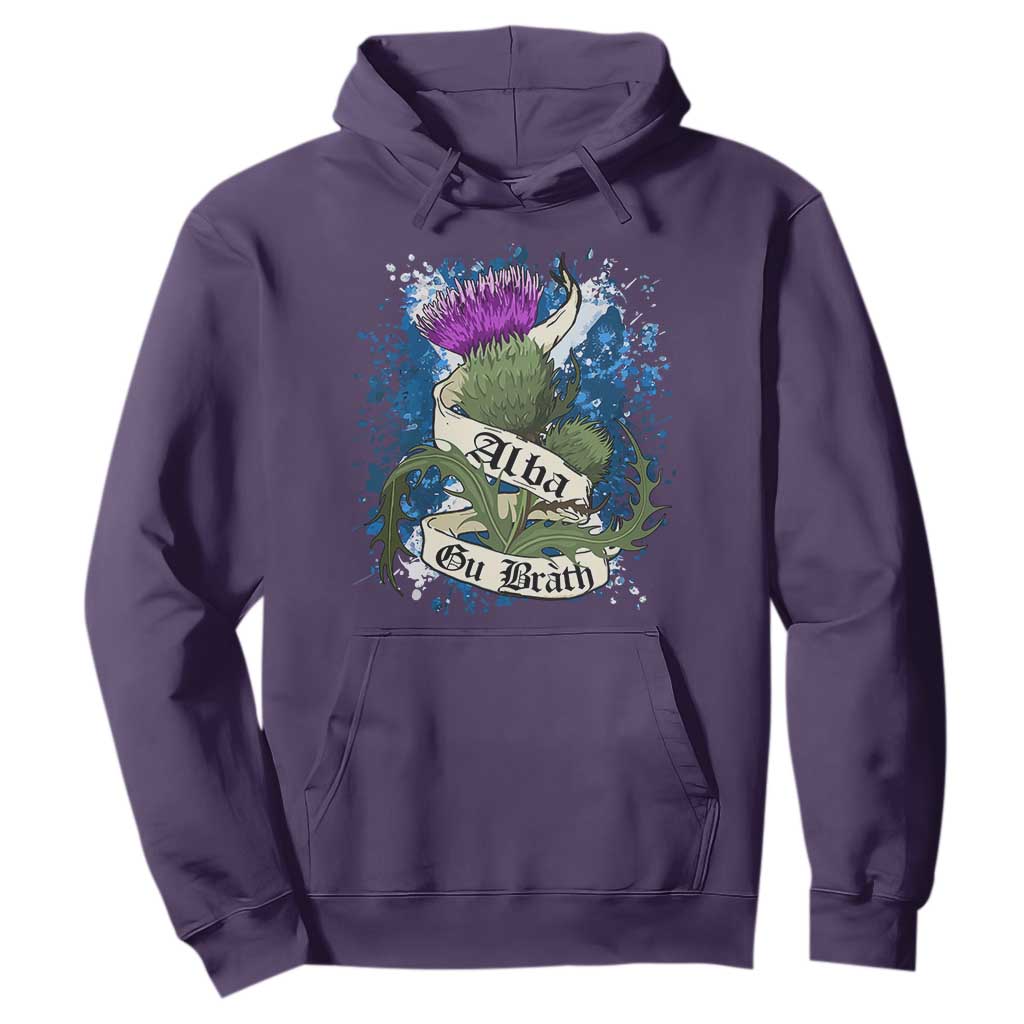 Alba Gu Brath Hoodie Vintage Thistle Flower Scottish Scotland Flag Saltire TS11 Purple Print Your Wear