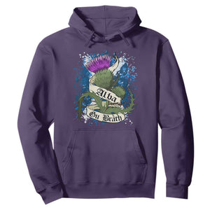 Alba Gu Brath Hoodie Vintage Thistle Flower Scottish Scotland Flag Saltire TS11 Purple Print Your Wear
