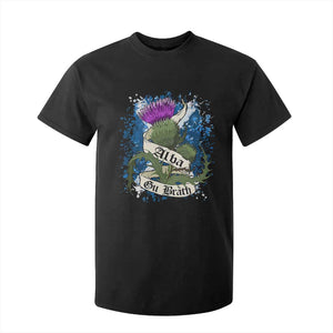Alba Gu Brath T Shirt For Kid Vintage Thistle Flower Scottish Scotland Flag Saltire TS11 Black Print Your Wear