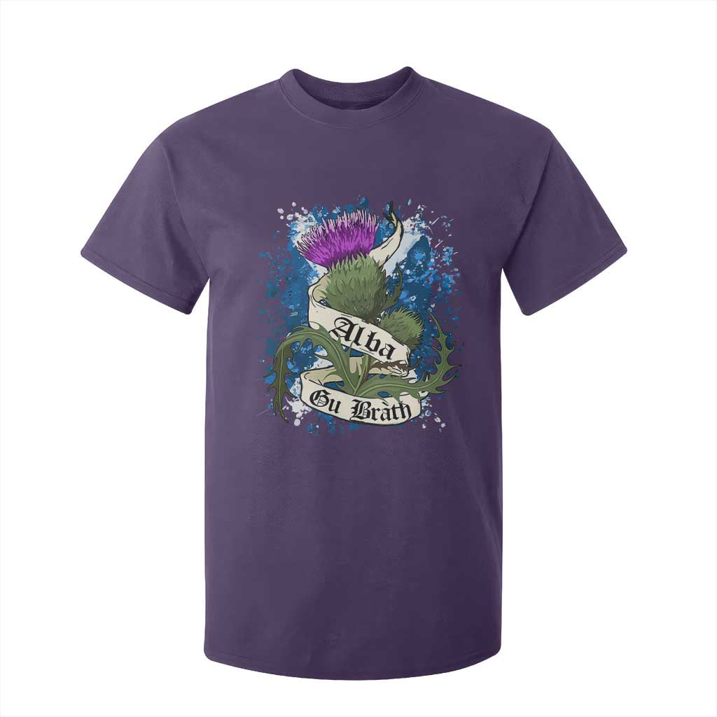 Alba Gu Brath T Shirt For Kid Vintage Thistle Flower Scottish Scotland Flag Saltire TS11 Purple Print Your Wear