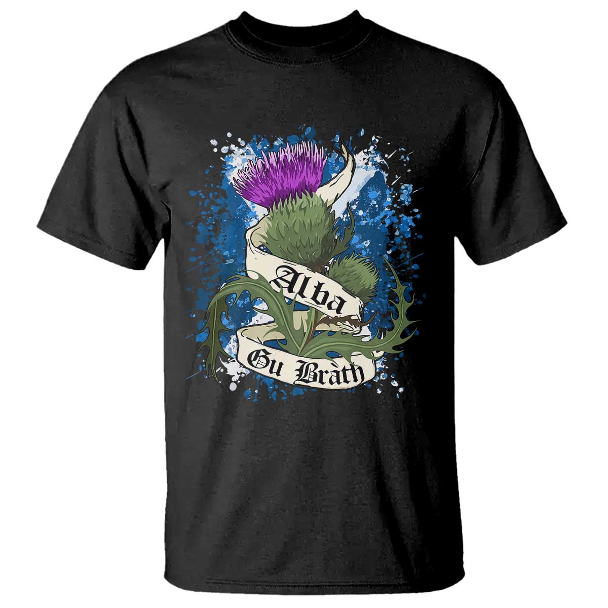 Alba Gu Brath T Shirt Vintage Thistle Flower Scottish Scotland Flag Saltire TS11 Black Print Your Wear