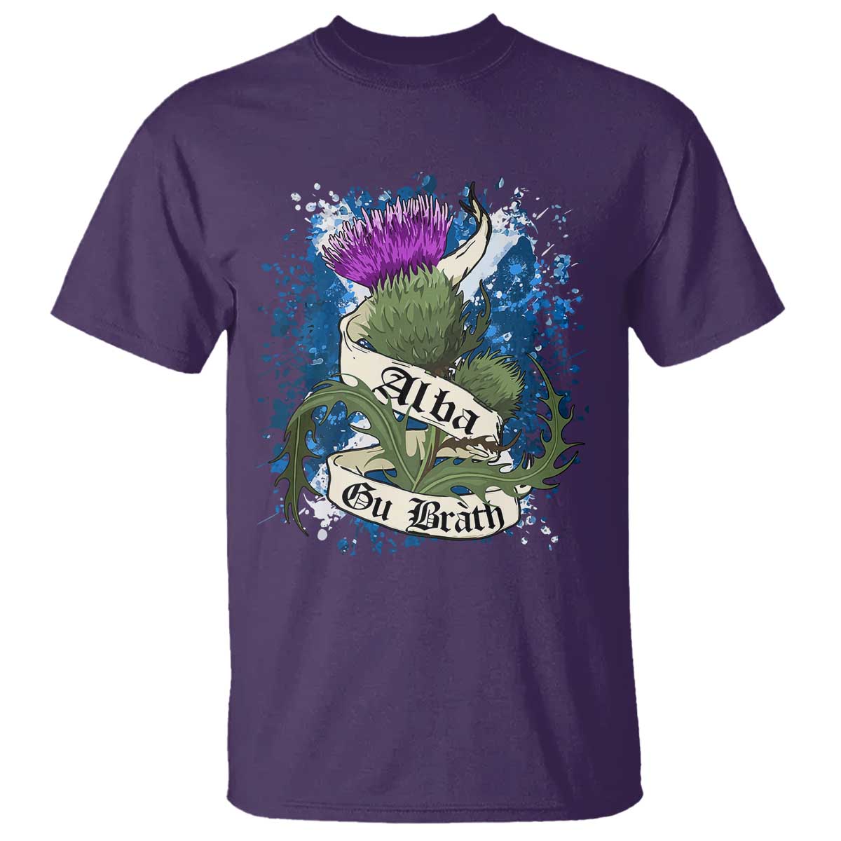 Alba Gu Brath T Shirt Vintage Thistle Flower Scottish Scotland Flag Saltire TS11 Purple Print Your Wear
