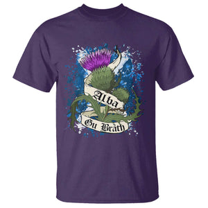 Alba Gu Brath T Shirt Vintage Thistle Flower Scottish Scotland Flag Saltire TS11 Purple Print Your Wear