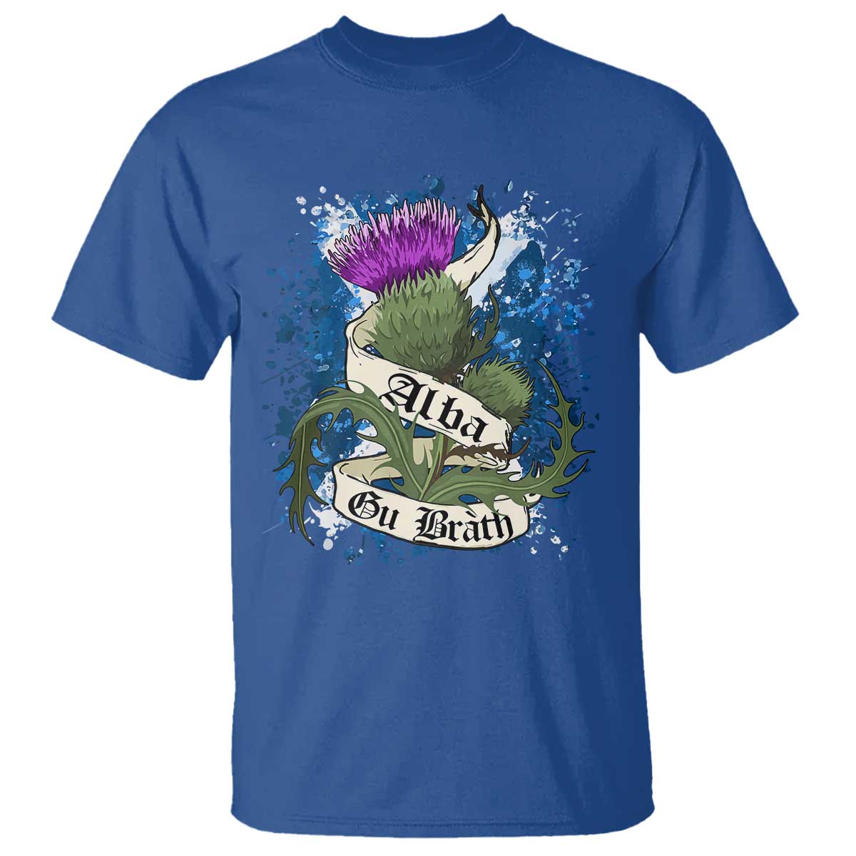Alba Gu Brath T Shirt Vintage Thistle Flower Scottish Scotland Flag Saltire TS11 Royal Blue Print Your Wear