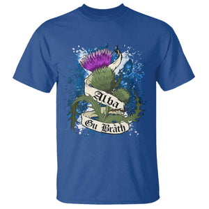 Alba Gu Brath T Shirt Vintage Thistle Flower Scottish Scotland Flag Saltire TS11 Royal Blue Print Your Wear