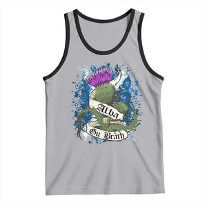 Alba Gu Brath Tank Top Vintage Thistle Flower Scottish Scotland Flag Saltire TS11 Athletic Heather Black Print Your Wear