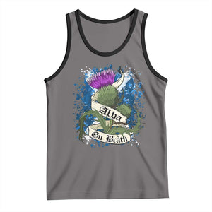 Alba Gu Brath Tank Top Vintage Thistle Flower Scottish Scotland Flag Saltire TS11 Deep Heather Black Print Your Wear