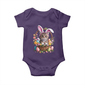 Funny Easter Day Cat Bunny Ears Egg Basket Baby Onesie TS11 Purple Print Your Wear