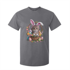 Funny Easter Day Cat Bunny Ears Egg Basket T Shirt For Kid TS11 Charcoal Print Your Wear