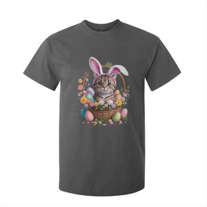 Funny Easter Day Cat Bunny Ears Egg Basket T Shirt For Kid TS11 Dark Heather Print Your Wear