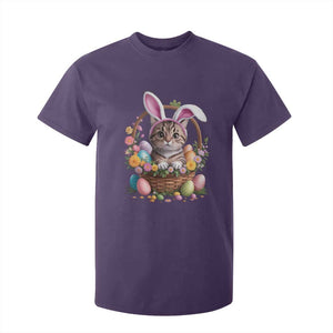 Funny Easter Day Cat Bunny Ears Egg Basket T Shirt For Kid TS11 Purple Print Your Wear