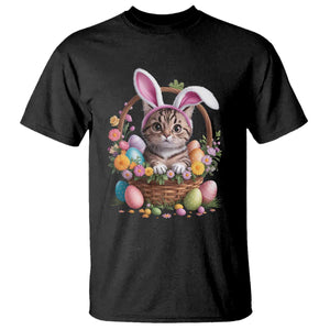Funny Easter Day Cat Bunny Ears Egg Basket T Shirt TS11 Black Print Your Wear